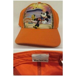 Disney Cruise Line Castaway Cay Bahamas Orange Cap Hat Youth Mickey Mouse RARE!